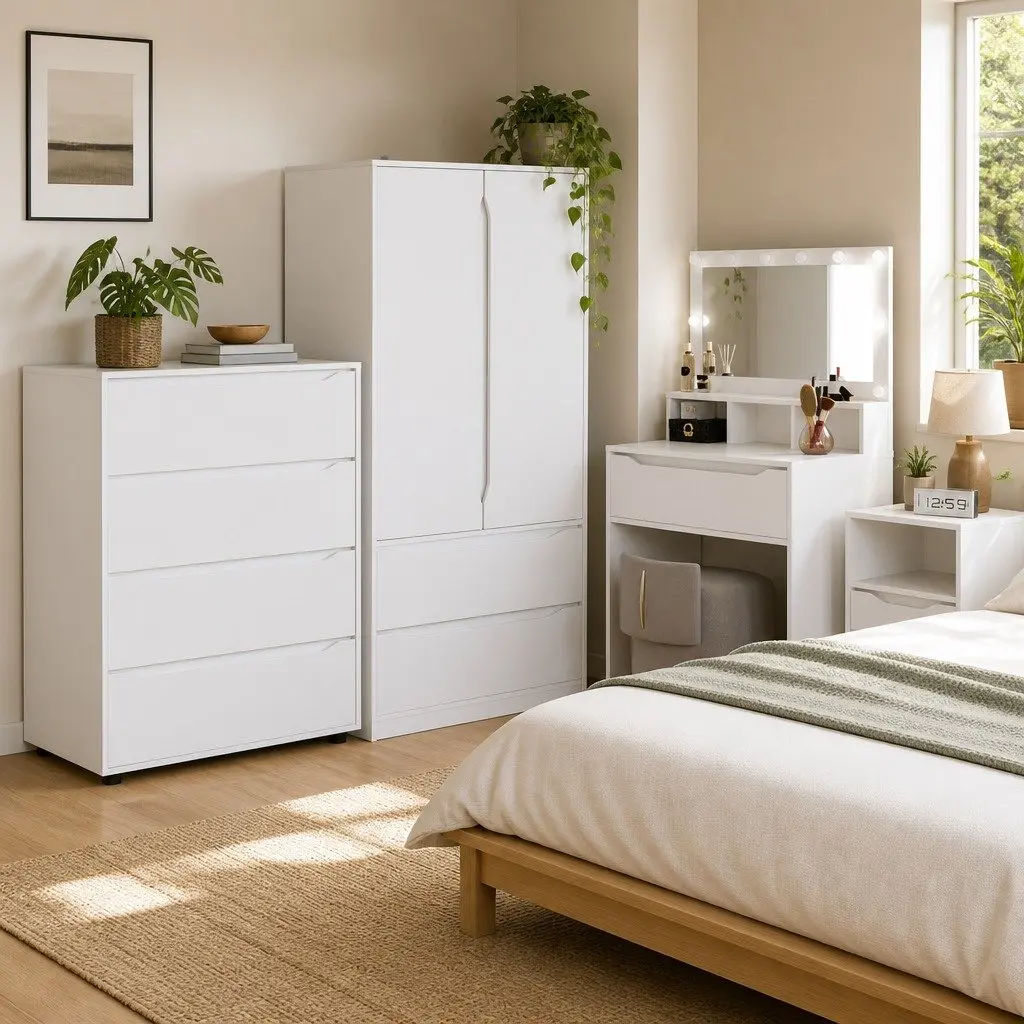 White Storage Cabinet 80x48x105cm