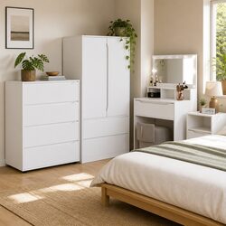 Storage Cabinet White 80x48x105cm Engineered Wood Bedroom Living Room Drawers
