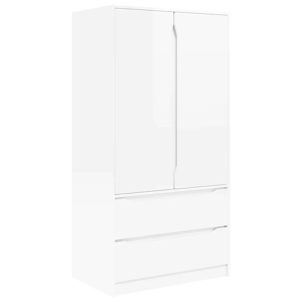 Wardrobe High Gloss White Engineered Wood 79.5 x 49 x 156 cm