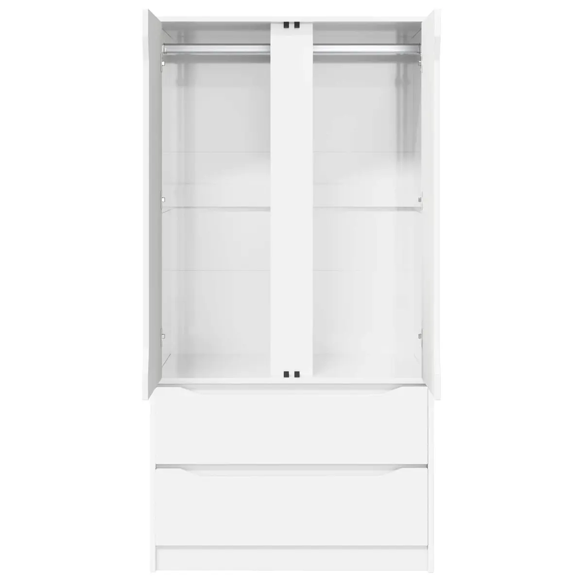 Wardrobe High Gloss White Engineered Wood 79.5 x 49 x 156 cm