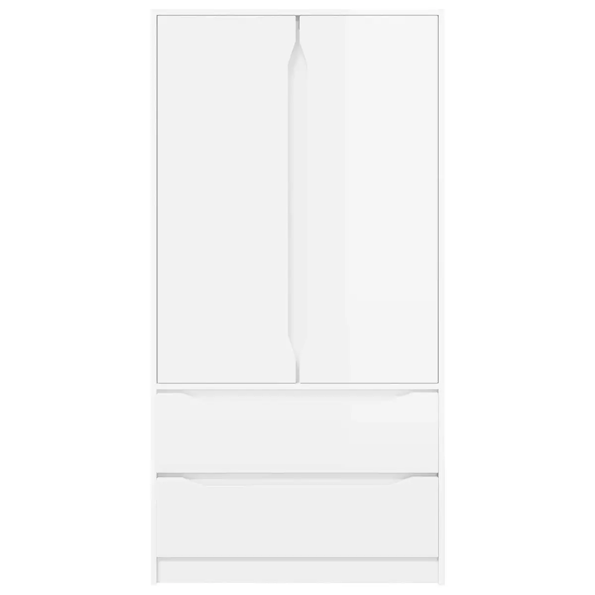 Wardrobe High Gloss White Engineered Wood 79.5 x 49 x 156 cm