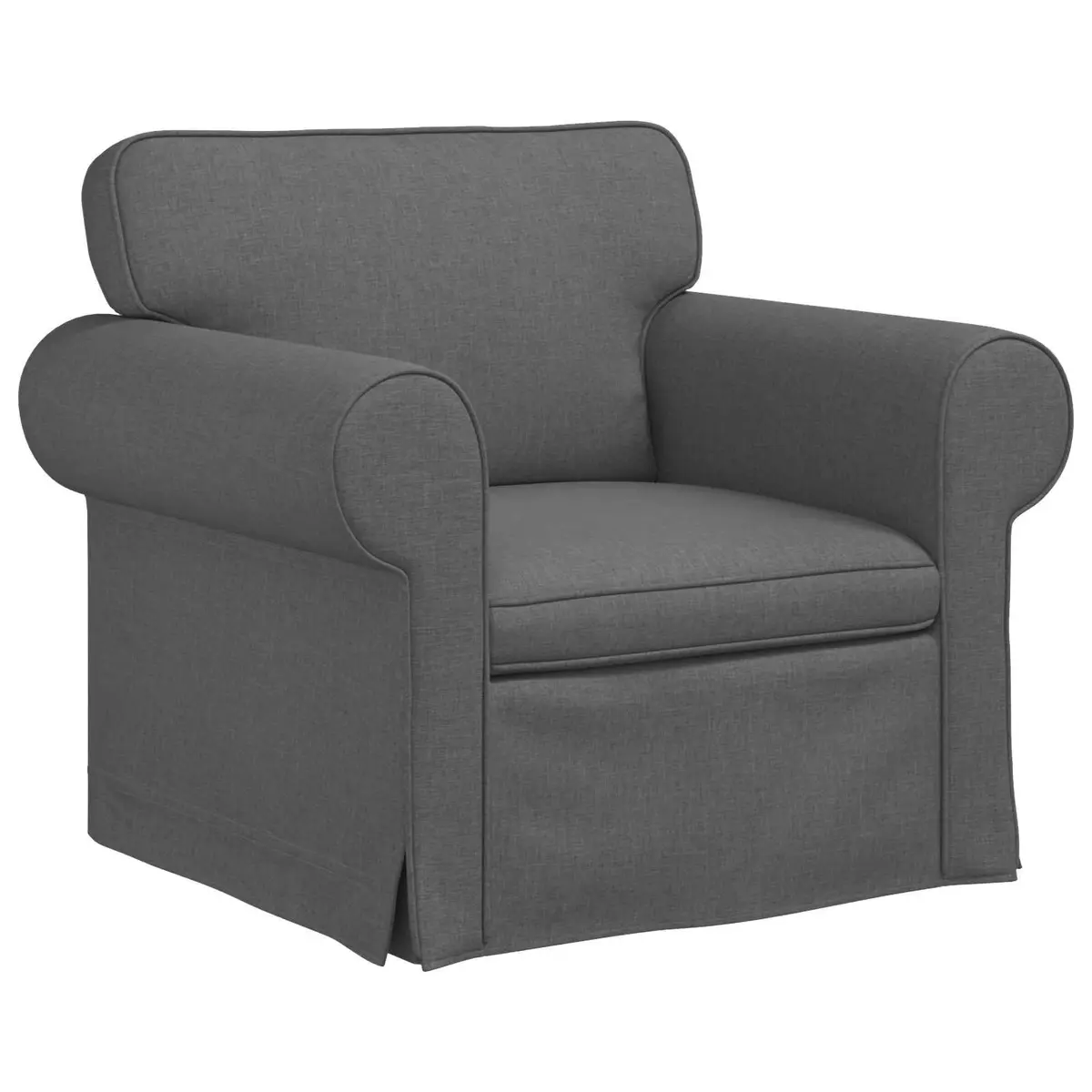 2-Piece Sofa Set in Grey Fabric