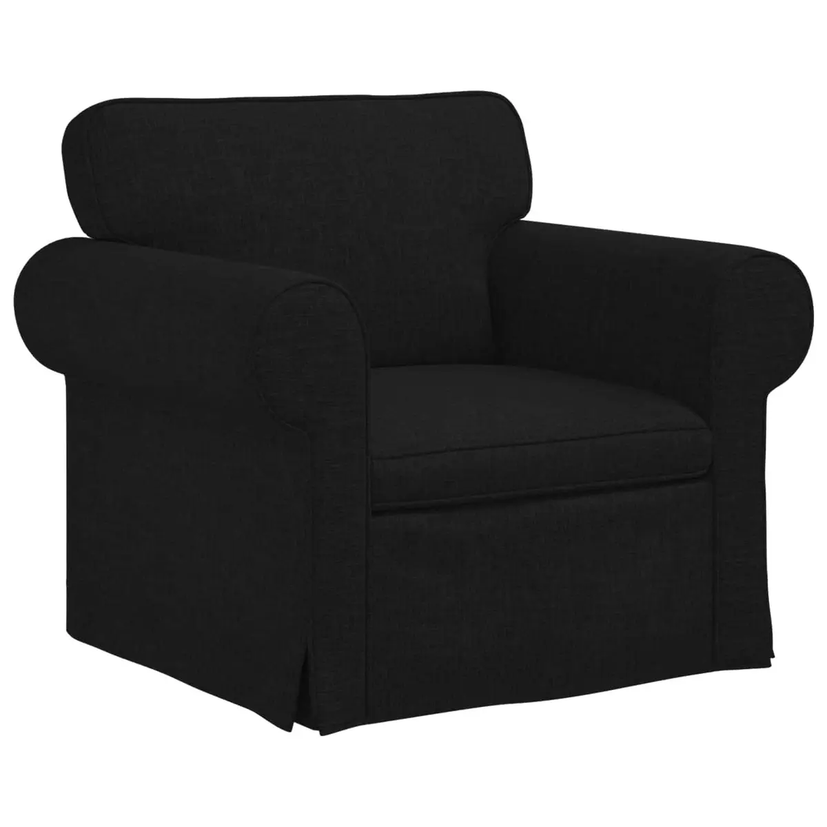 Modular Sofa Set Black Contemporary 2 Piece Fabric Couch