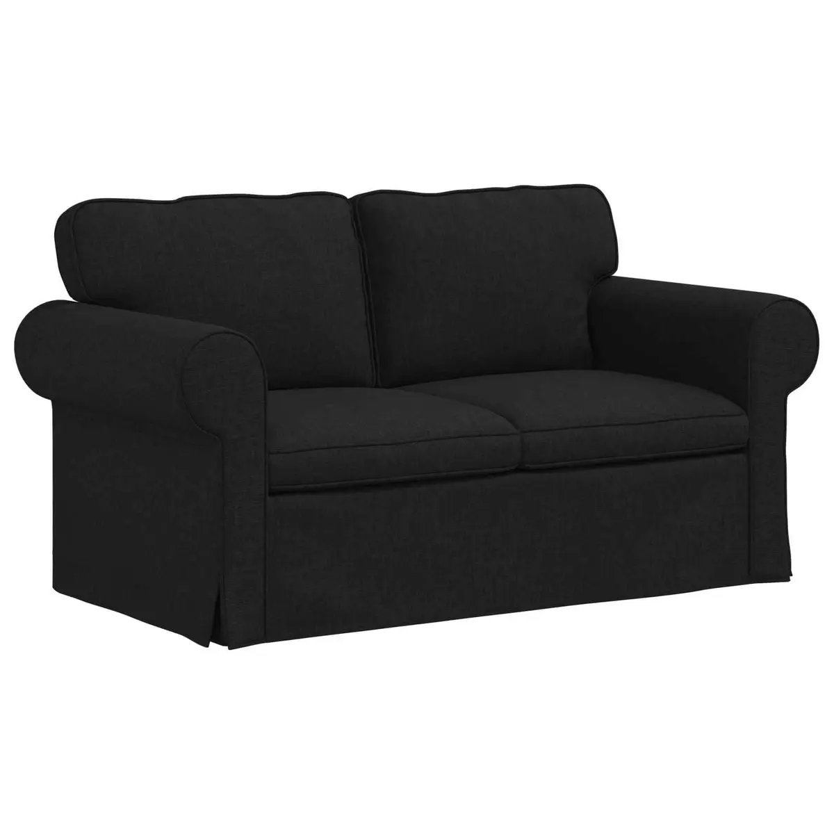 Modular Sofa Set Black Contemporary 2 Piece Fabric Couch