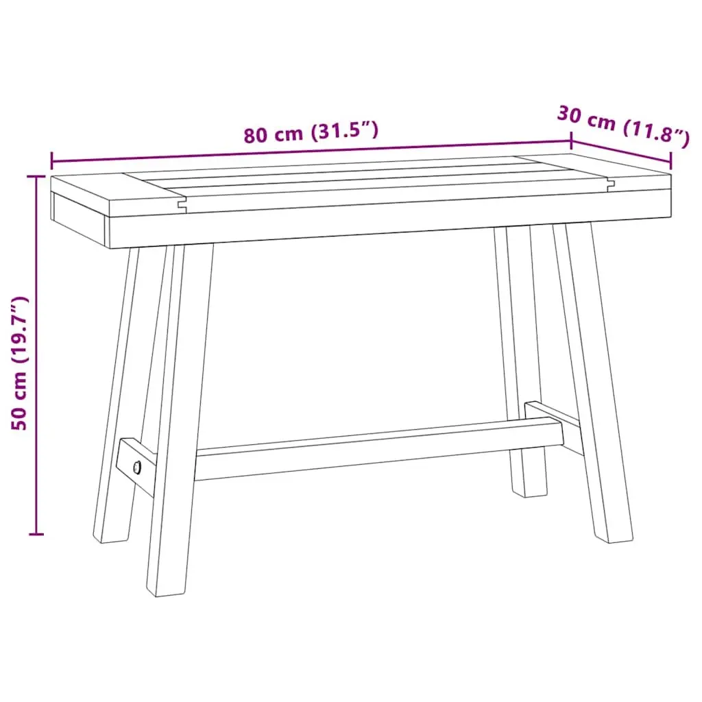 80cm Teak Wood Bench