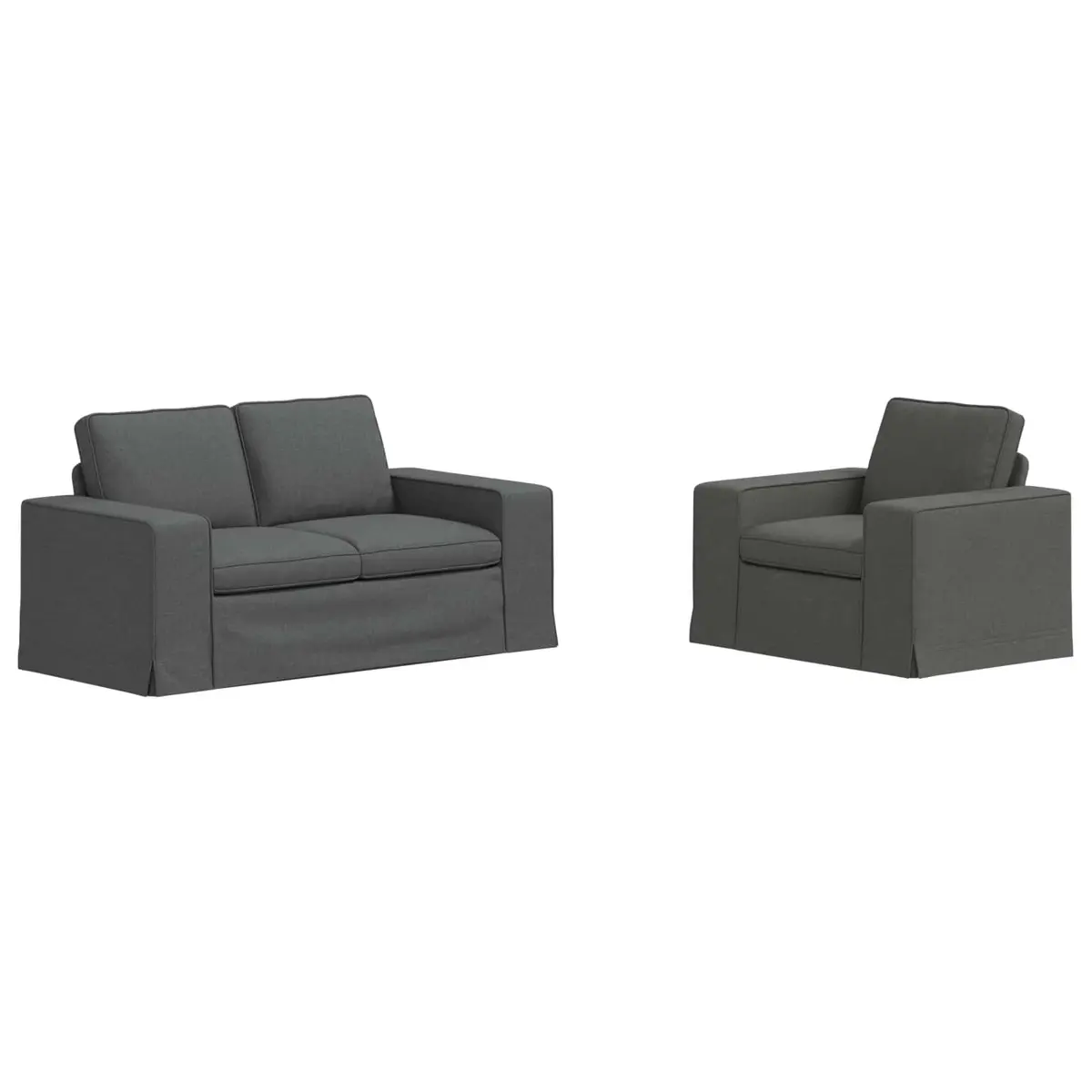 Sofa Set Modular Sectional Grey Fabric 2 Piece