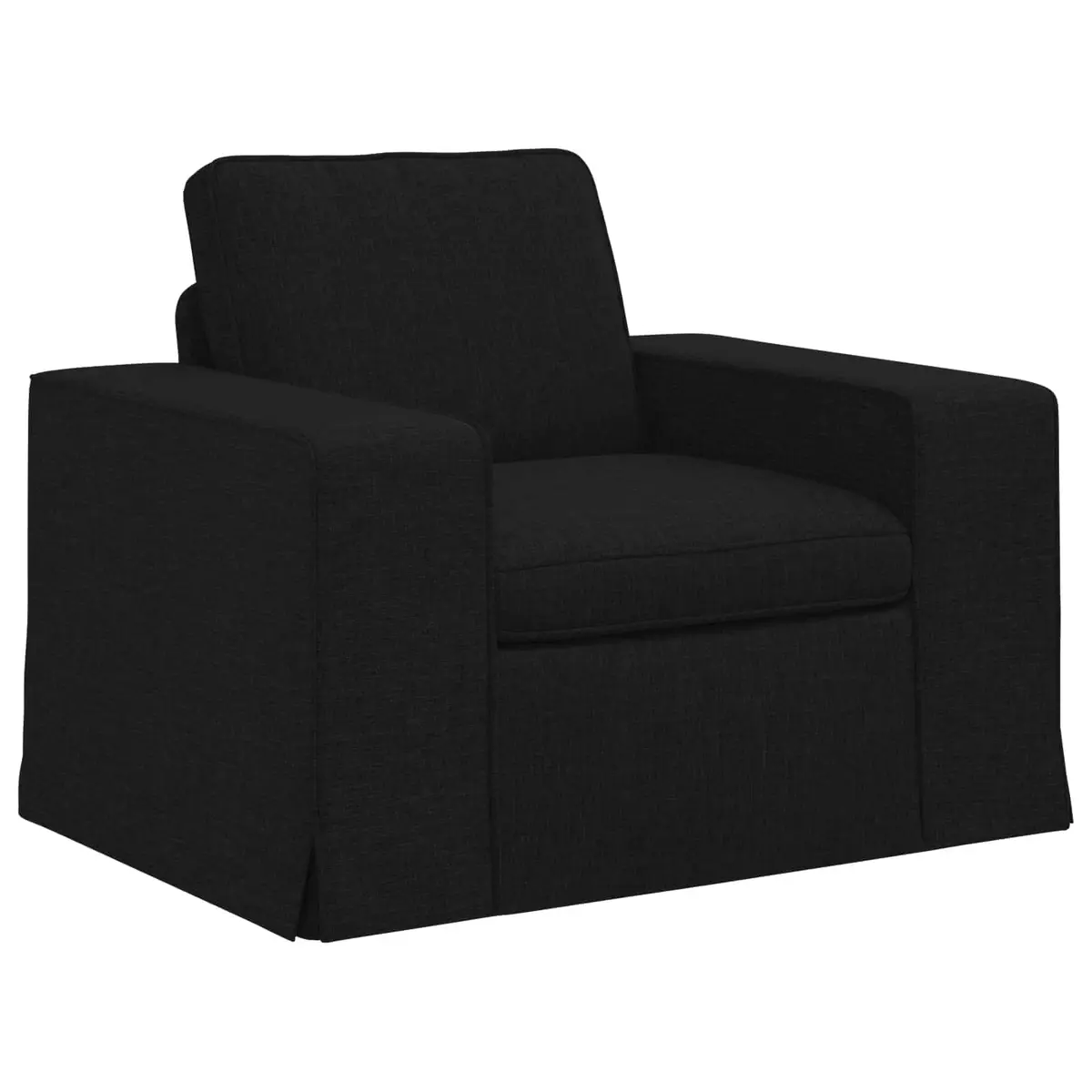 2 Piece Modular Fabric Sofa Set Black Contemporary Sectional Couch