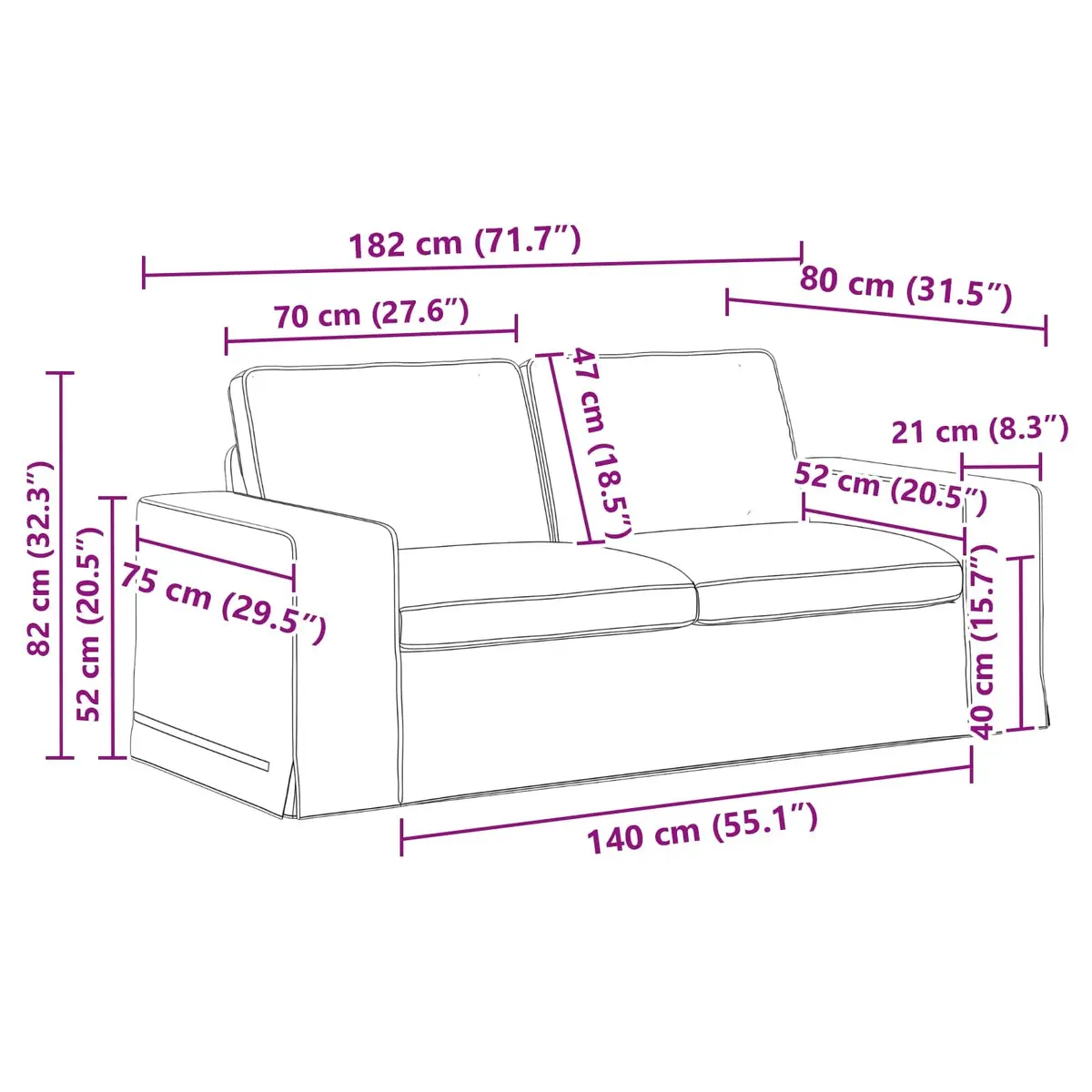 2 Piece Modular Sofa Set Grey Fabric Sectional