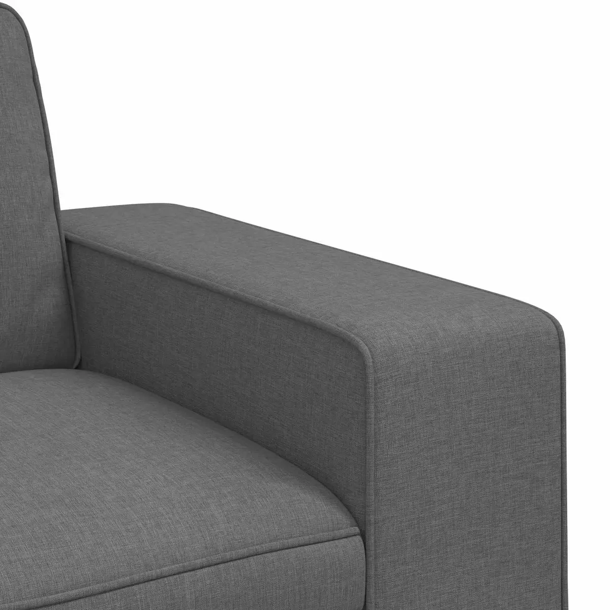 2 Piece Modular Sofa Set Grey Fabric Sectional
