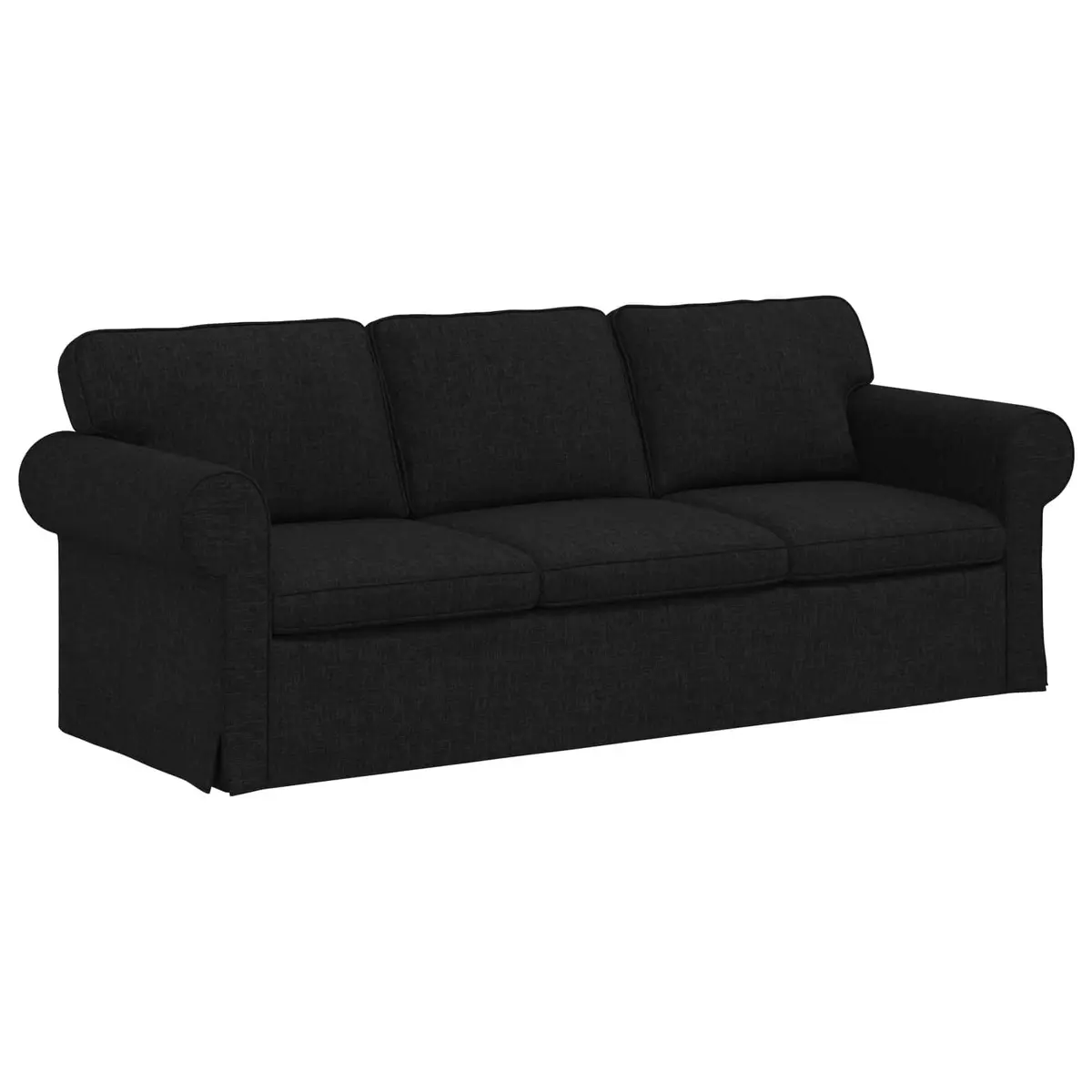 2-Piece Black Fabric Sofa Set Modular Living Room Furniture Contemporary Design