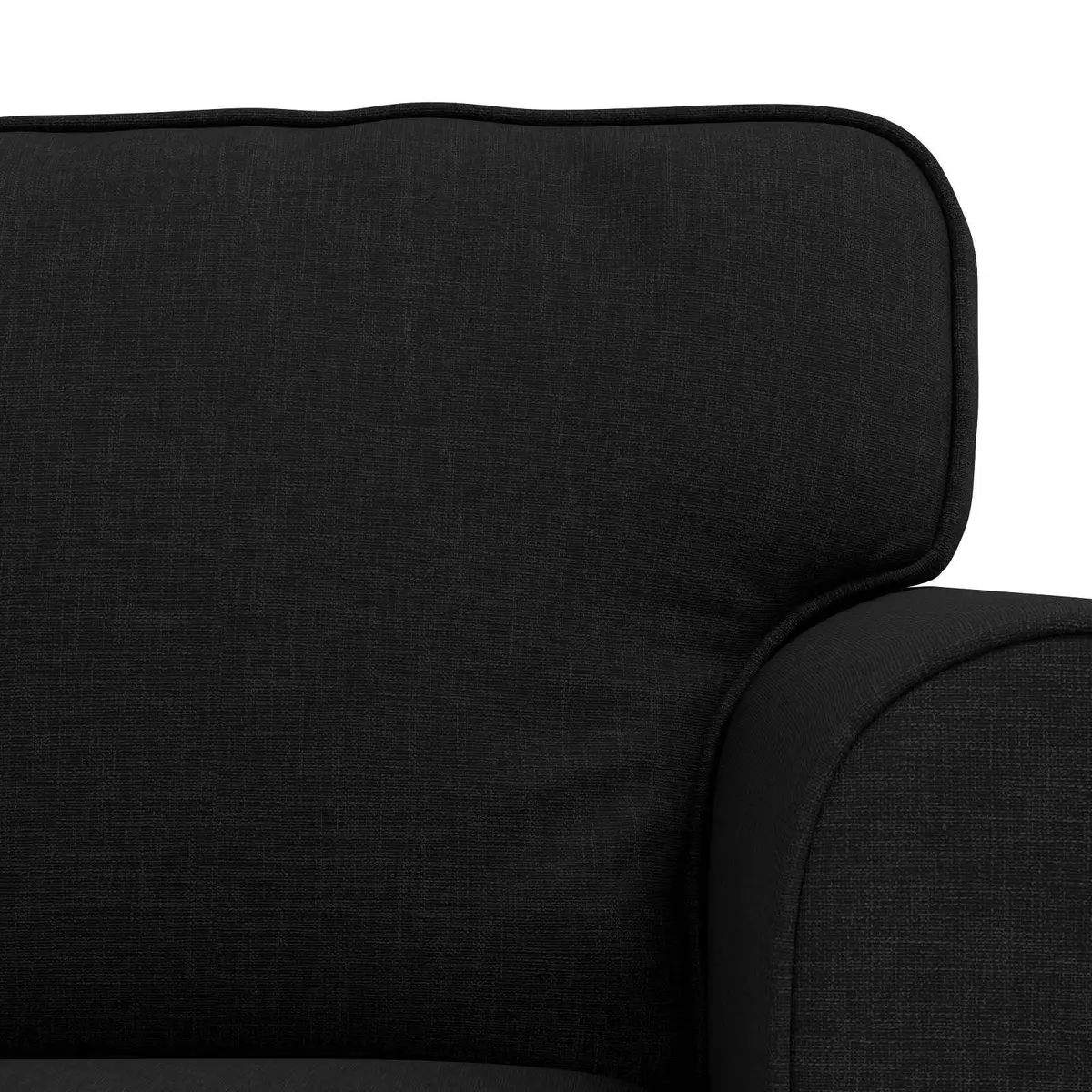 2-Piece Black Fabric Sofa Set Modular Living Room Furniture Contemporary Design