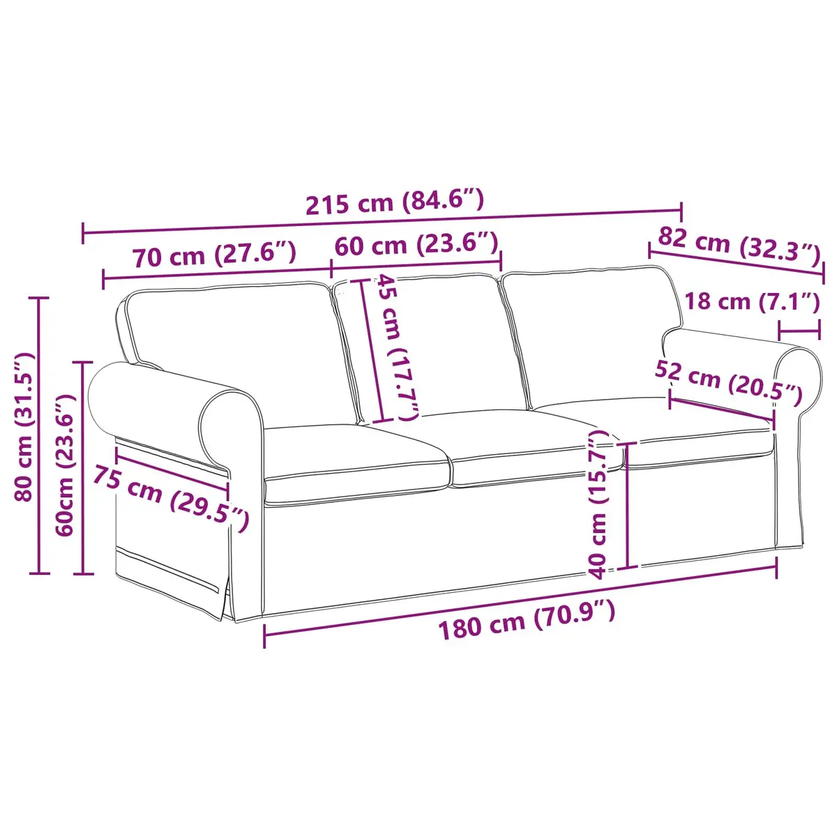 2-Piece Black Fabric Sofa Set Modular Living Room Furniture Contemporary Design