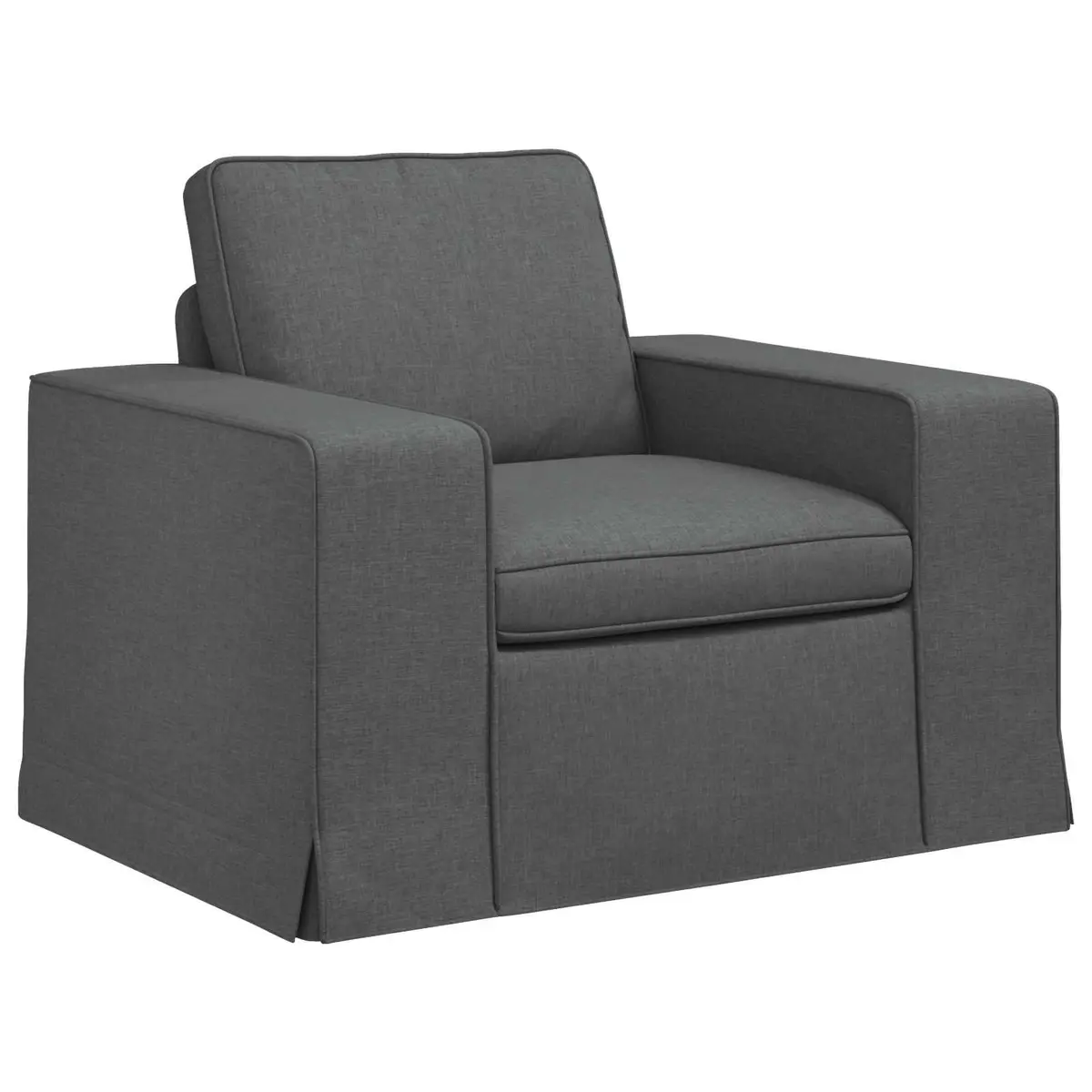 Sofa Set 2 pcs Dark Grey Fabric Modular Lounge Couch Living Room Furniture