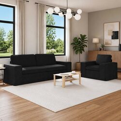 Your New Favorite Black Modular Sofa Set: 2 pcs