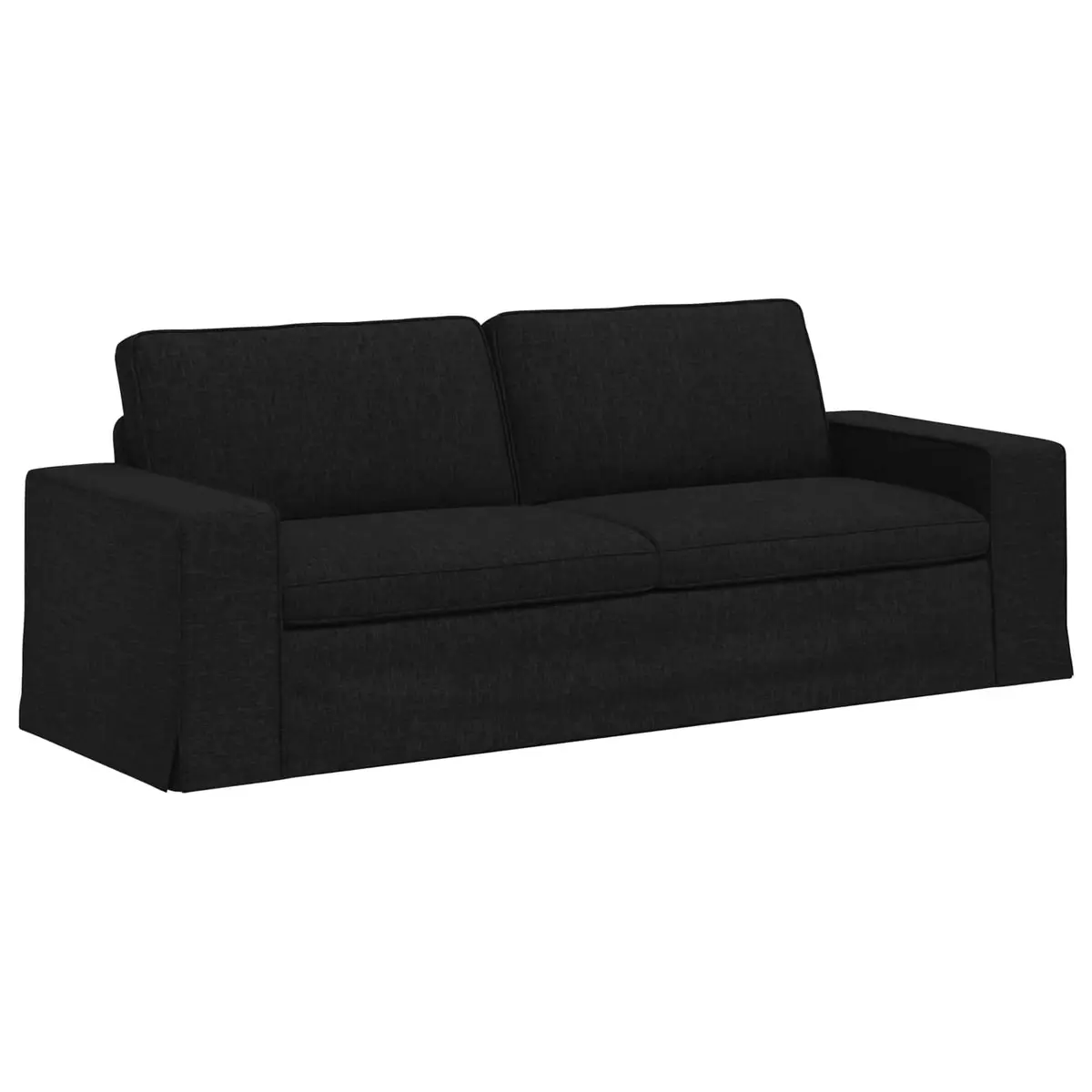 Sofa Set 2 pcs Black Modular Sectional Lounge Couch Living Room Furniture 222cm