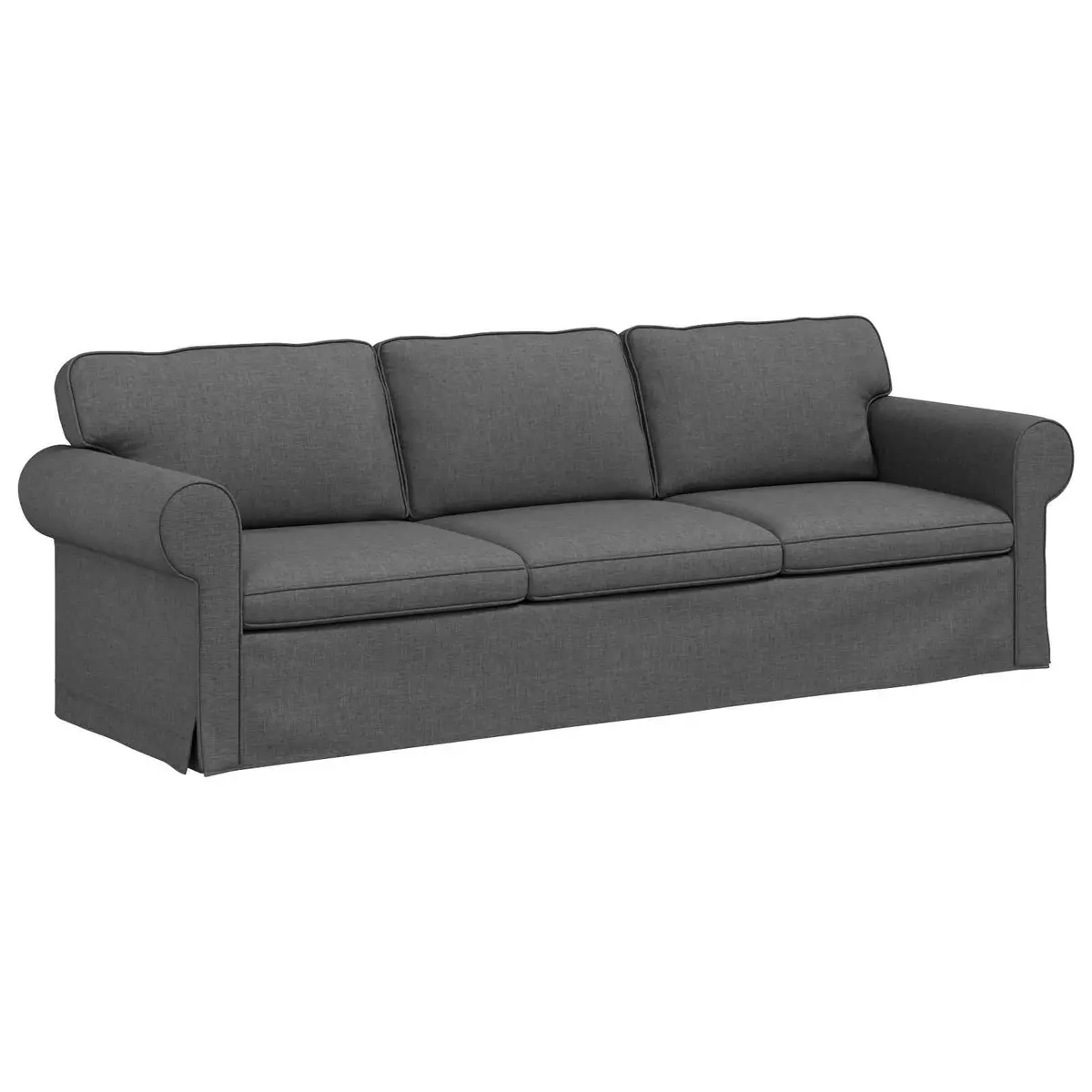 Sofa Set 2 pcs Dark Grey Fabric Modular Couch Living Room Bedroom Seating