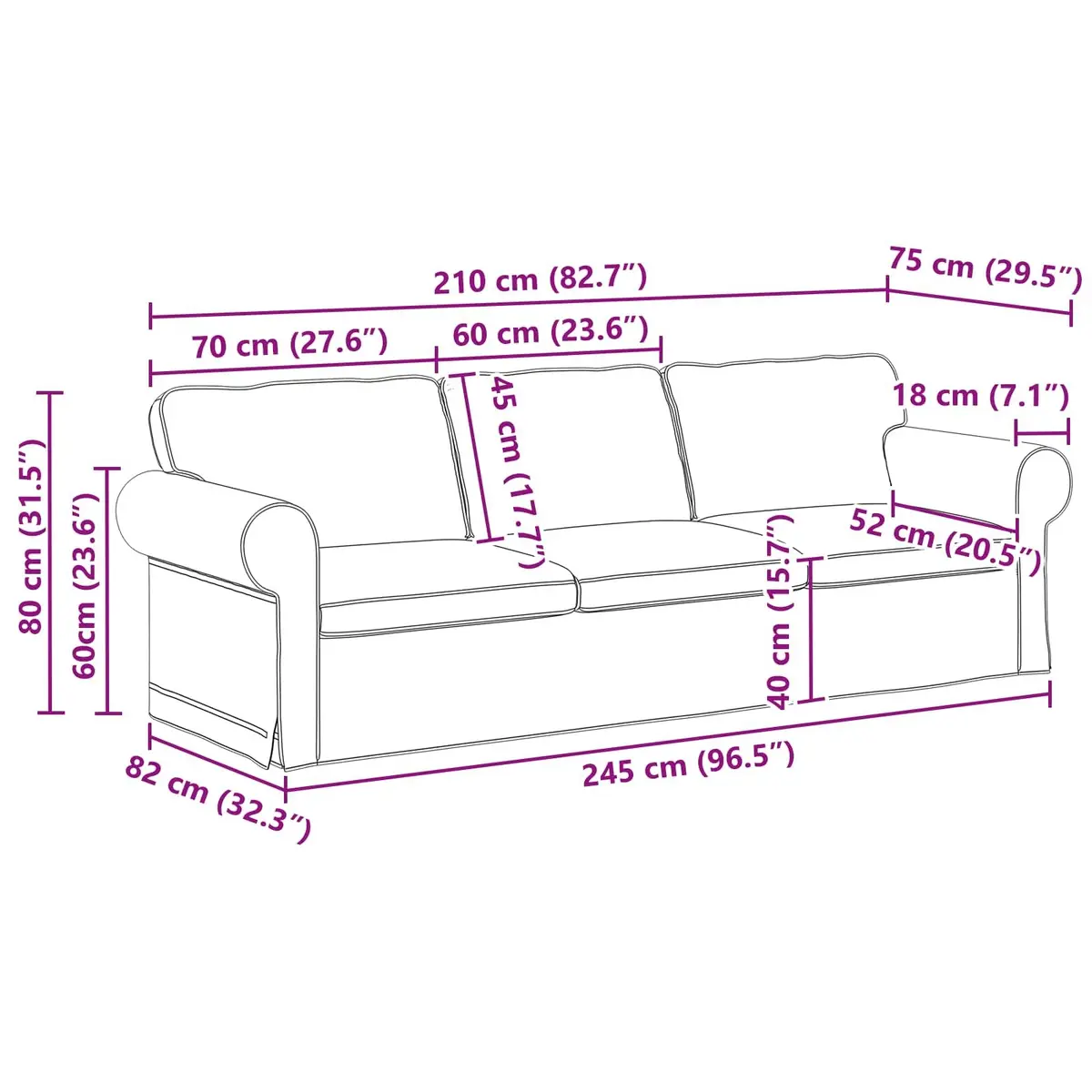 Sofa Set 2 pcs Dark Grey Fabric Modular Couch Living Room Bedroom Seating