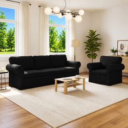 Your Perfect Black Modular Sofa Set - 2 Pieces