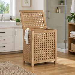 Your Friendly Teak Laundry Basket for Home Use