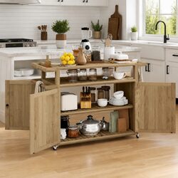 Your Perfect Bar Cart 120x50x90 cm – Teak Wood with Storage Space
