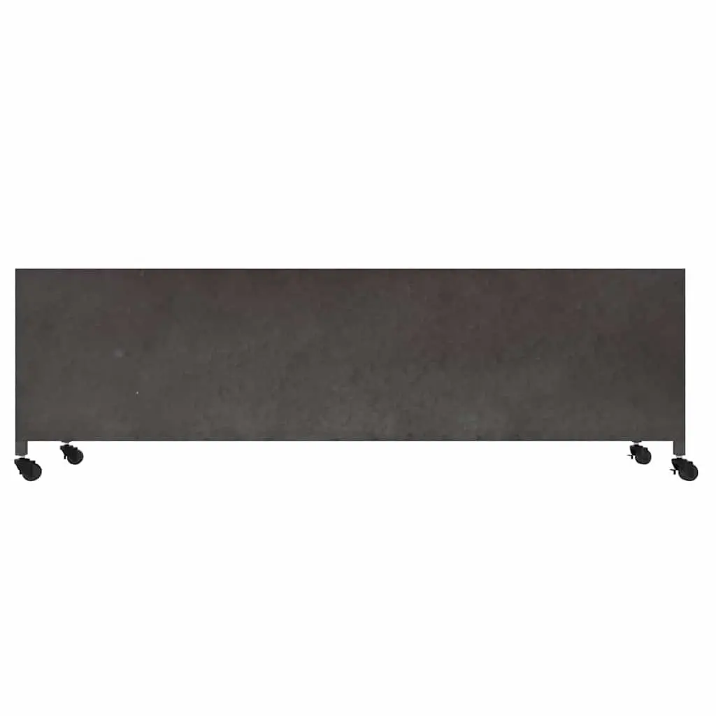 TV Cabinet Silver 110x30x40 cm Storage Unit with 4 Drawers and 2 Doors on Wheels