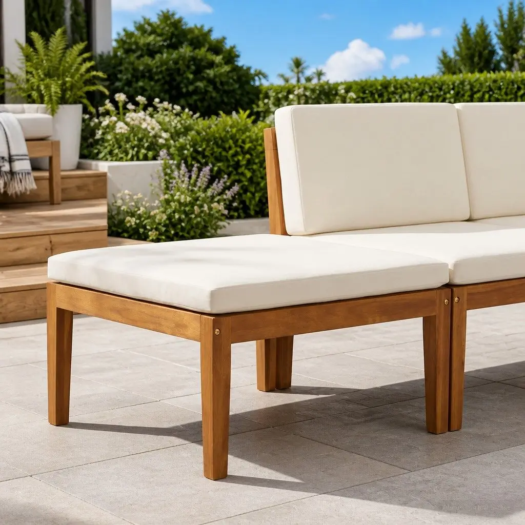 Outdoor Sectional Sofa Unit Garden Patio Seating Furniture Modern Design Brown