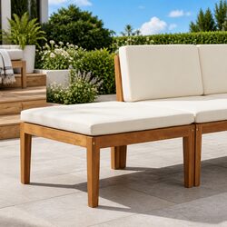 Outdoor Sectional Sofa Unit Garden Patio Seating Furniture Modern Design Brown