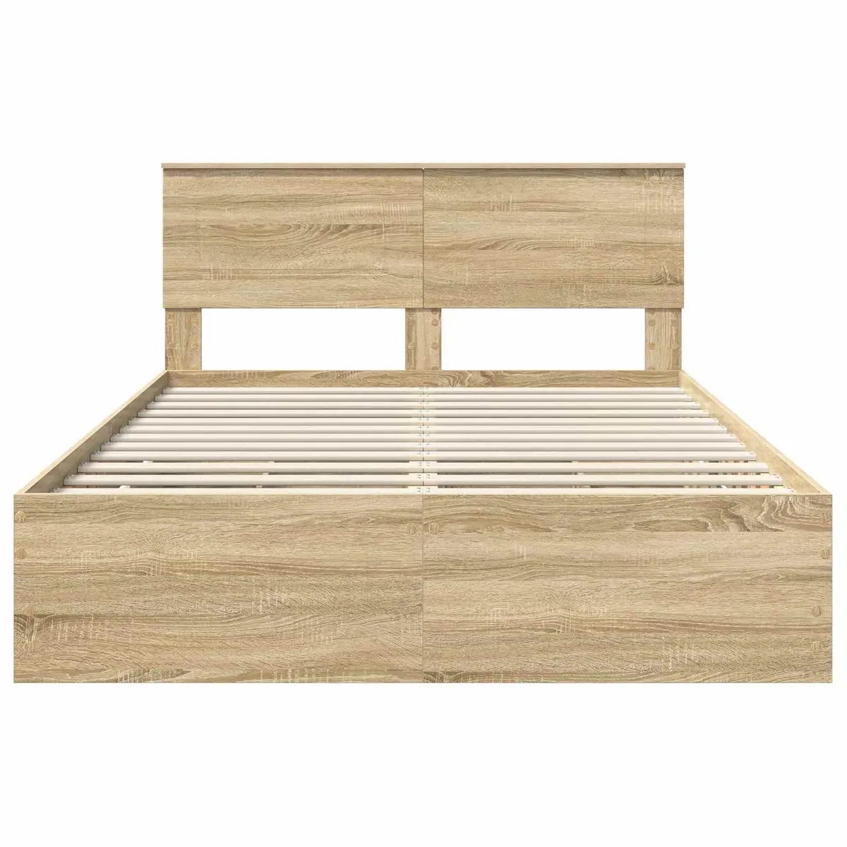 Bed Frame with Storage Drawer Engineered Wood Modern Minimalist 150x200cm