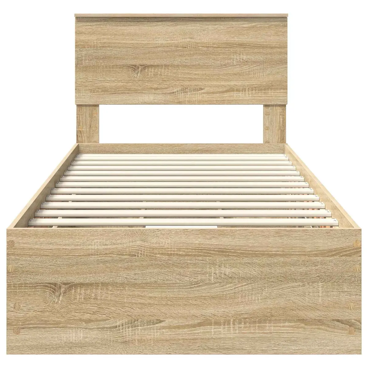 Bed Frame with Storage Drawer Modern Minimalist Sonoma Oak 90 x 190 cm Engineered Wood