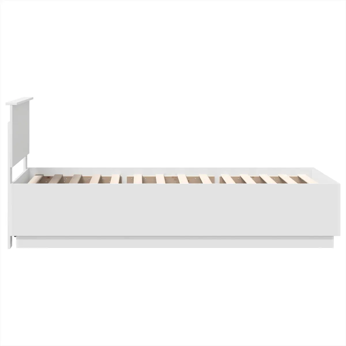 White Bed Frame with Headboard and LED Lights 90 x 190 cm