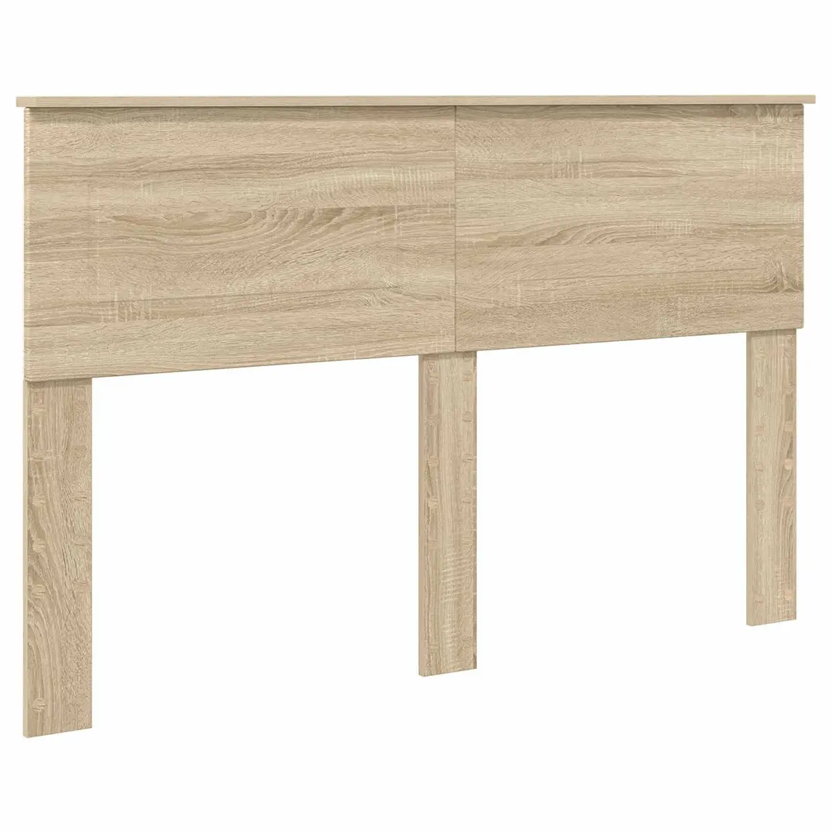 Bed Frame 150 x 200 cm Brown Modern Wall-Mounted Headboard Engineered Wood