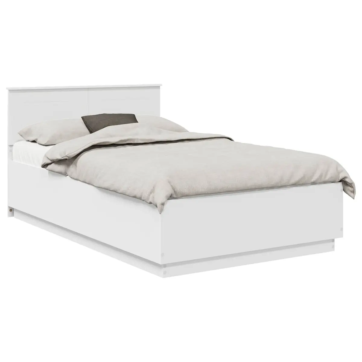 Bed Frame Wall-Mounted Headboard White 135 x 190 cm Modern