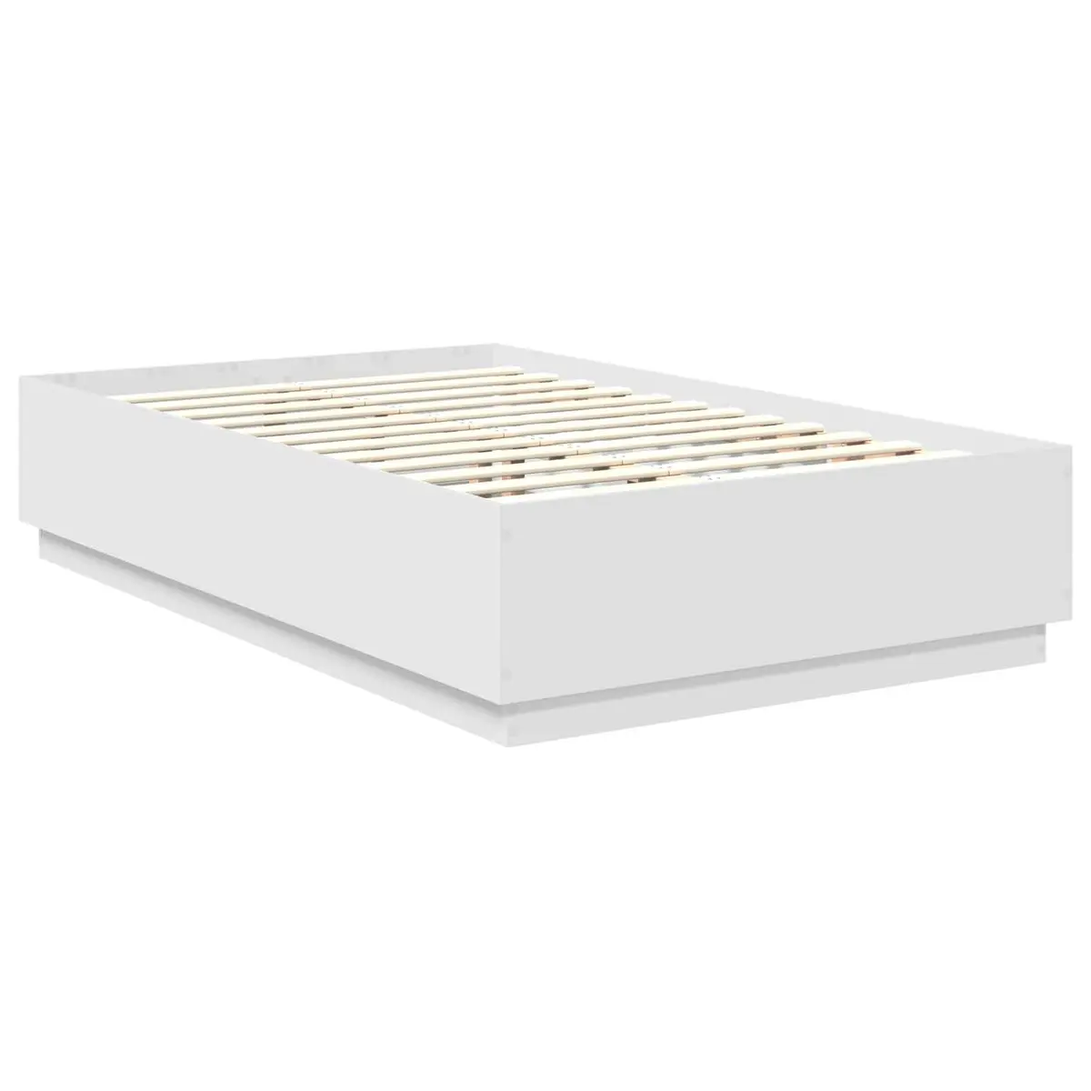 Bed Frame Wall-Mounted Headboard White 135 x 190 cm Modern