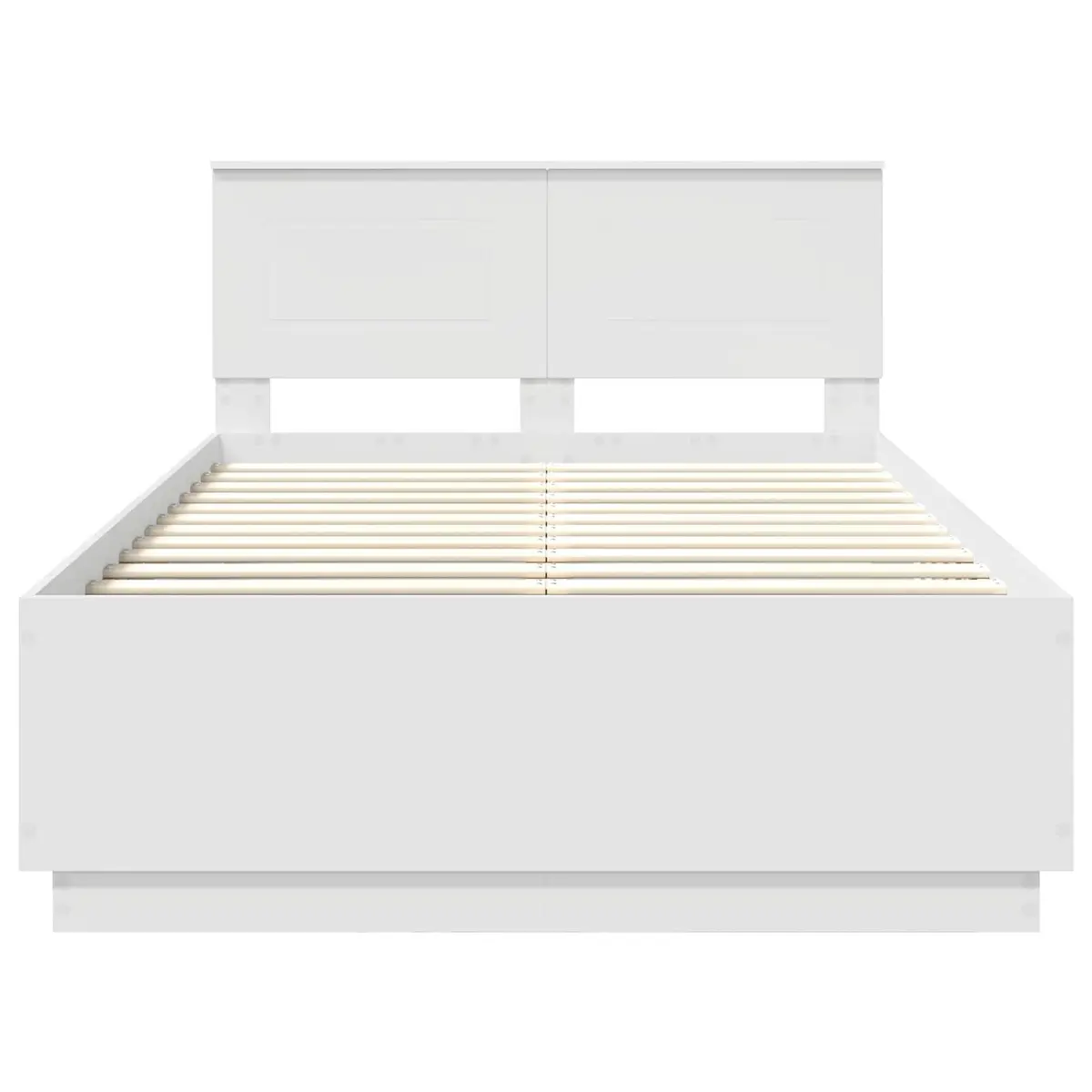 Bed Frame Wall-Mounted Headboard White 135 x 190 cm Modern