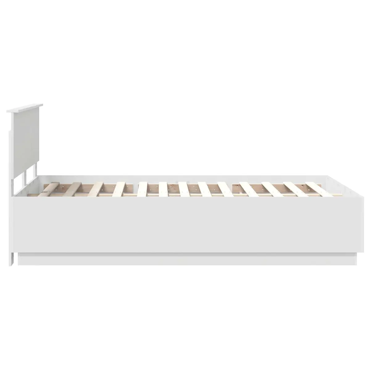 Bed Frame Wall-Mounted Headboard White 135 x 190 cm Modern