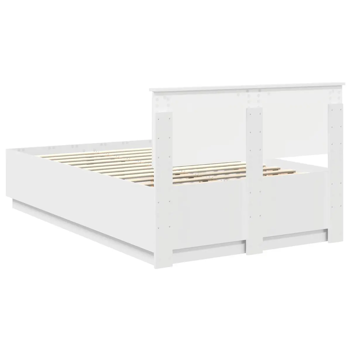 Bed Frame Wall-Mounted Headboard White 135 x 190 cm Modern