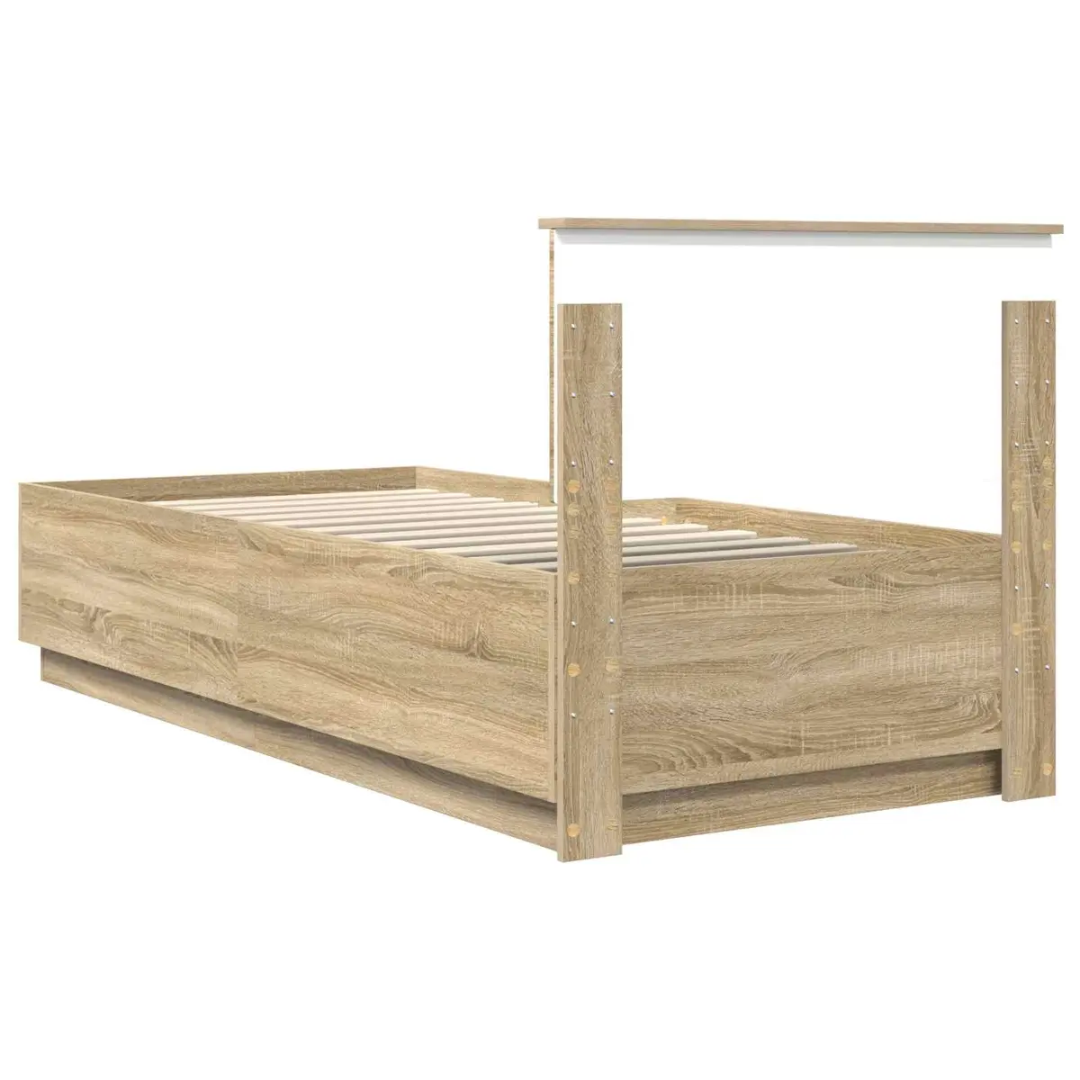 Bed Frame with Headboard 90 x 190 cm Engineered Wood Modern Contemporary Bedroom