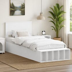 Your New White Bed Frame with Integrated Storage, 90 x 190 cm