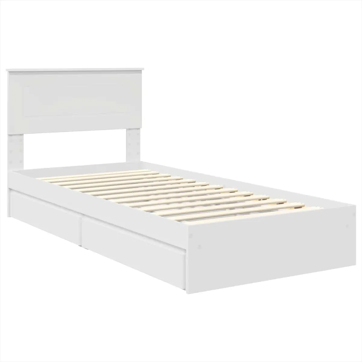 Storage Bed Frame with Drawer Modern White 90 x 190 cm