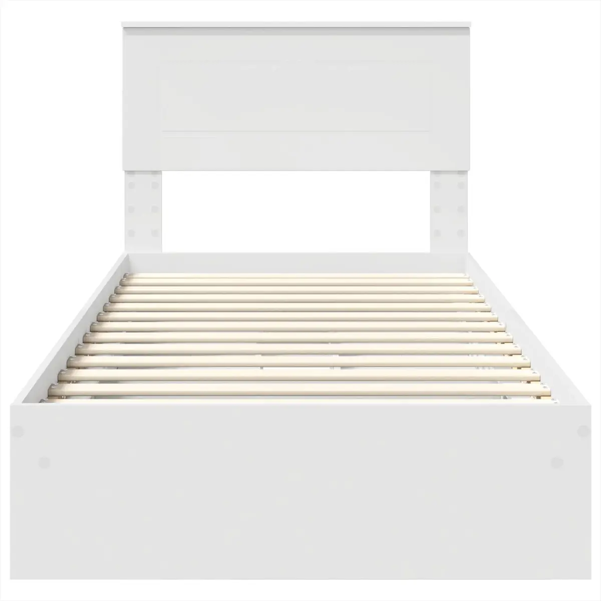 Storage Bed Frame with Drawer Modern White 90 x 190 cm