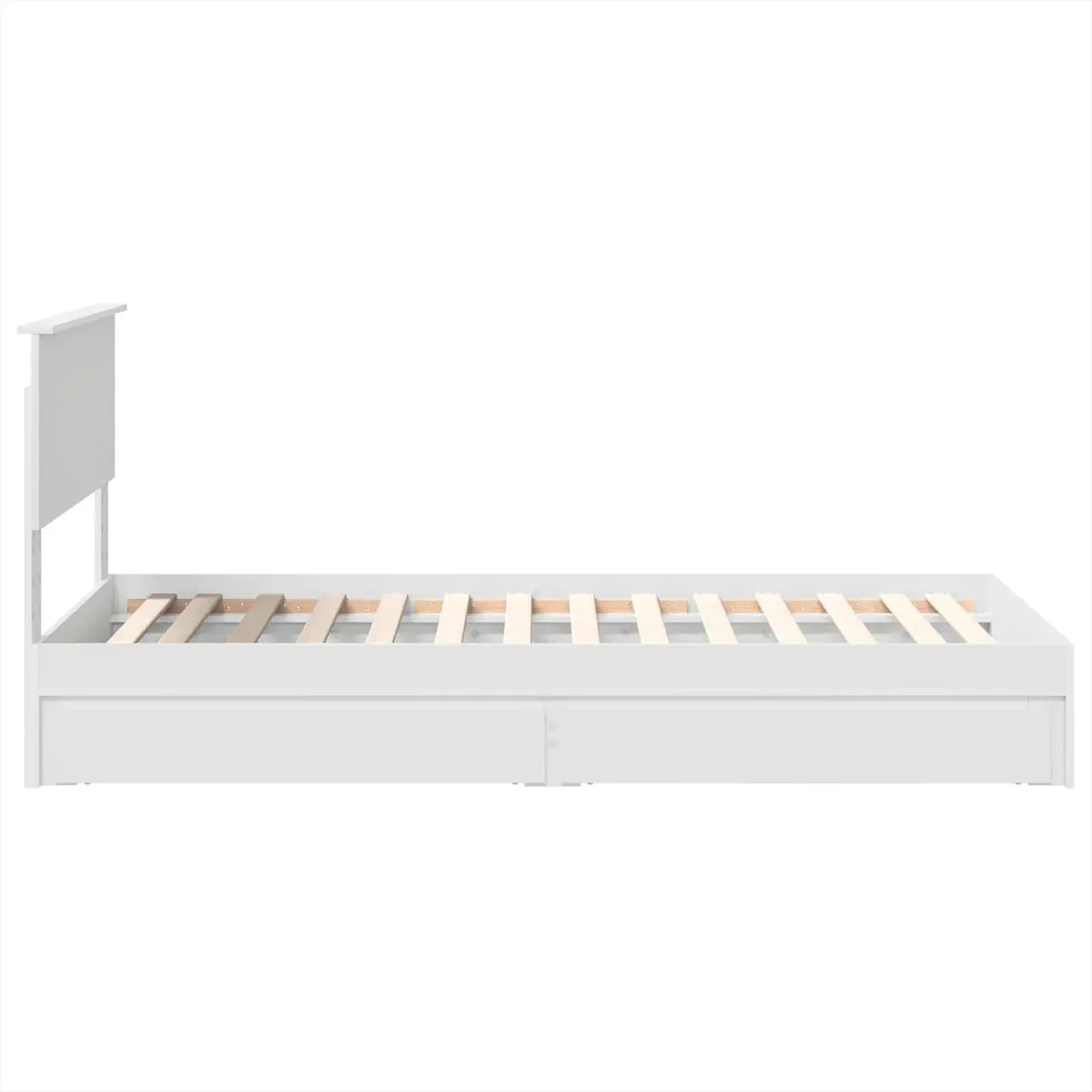 Storage Bed Frame with Drawer Modern White 90 x 190 cm