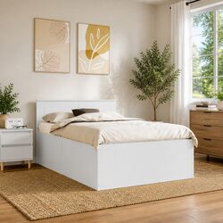 Get Cozy with a White Bed Frame and Headboard, 135 x 190 cm