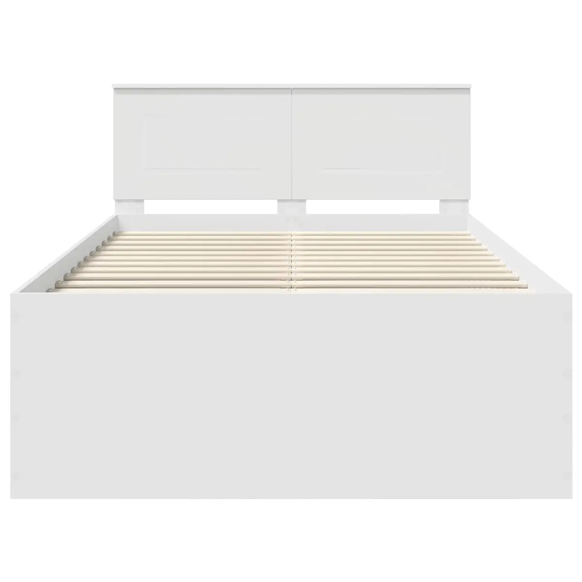 White Bed Frame and Headboard, 135 x 190 cm