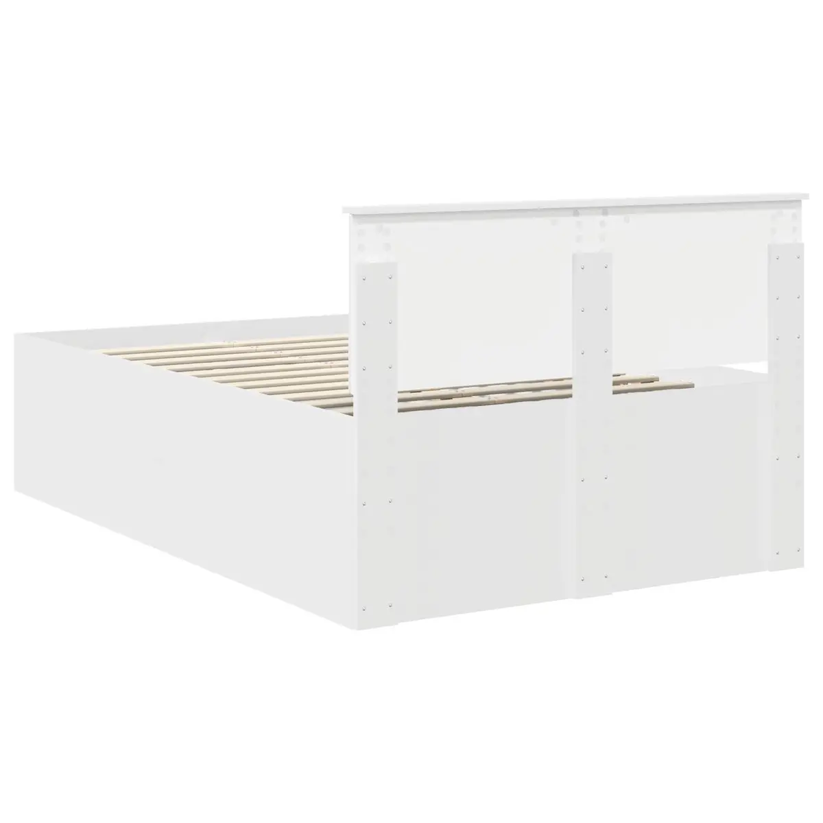 White Bed Frame and Headboard, 135 x 190 cm