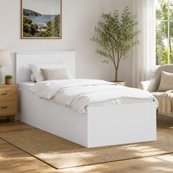 Your New White Bed Frame with Headboard - 90 x 190 cm