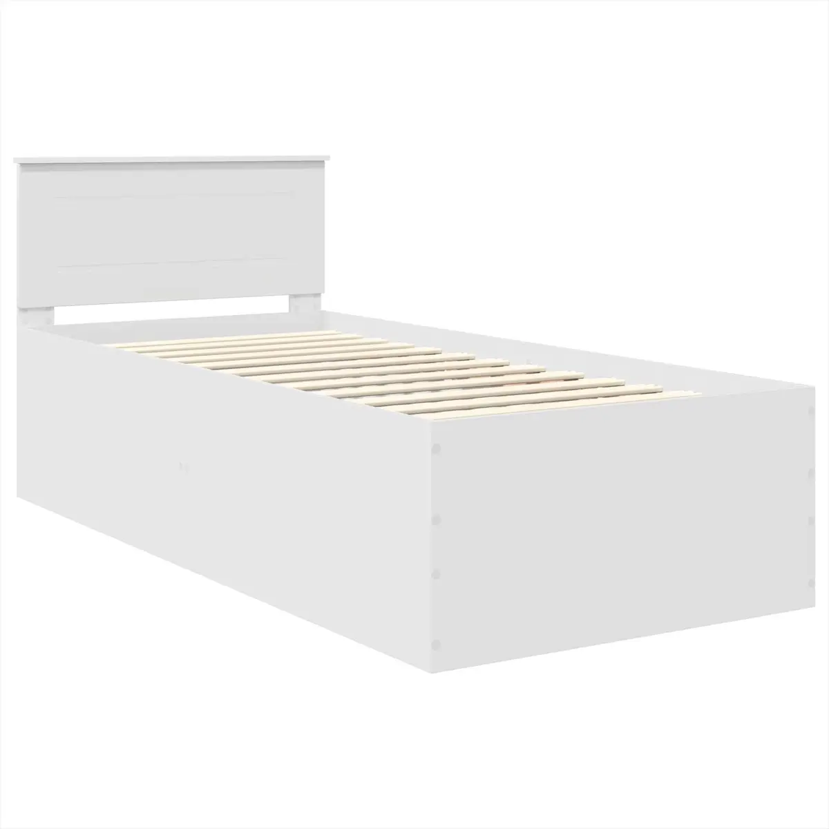 Bed Frame with Headboard White 90 x 190 cm Modern Bedroom Engineered Wood