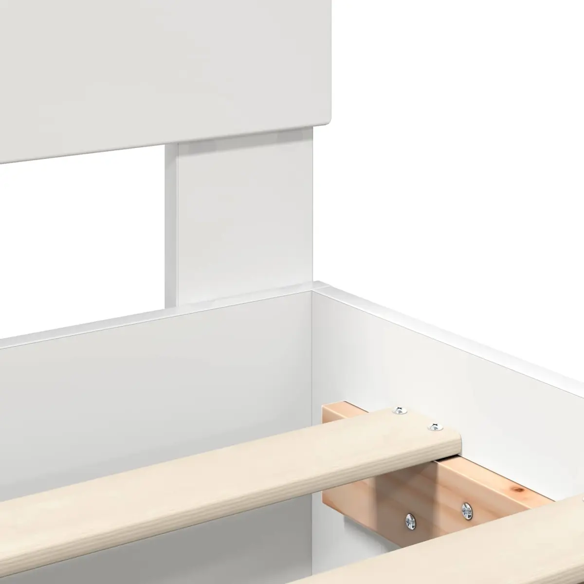 Bed Frame with Headboard White 90 x 190 cm Modern Bedroom Engineered Wood