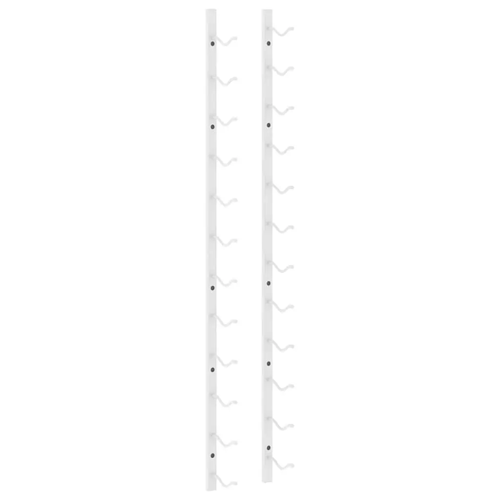 Wall Mounted Wine Rack 12 Bottle Storage White Iron Kitchen Organiser Holder