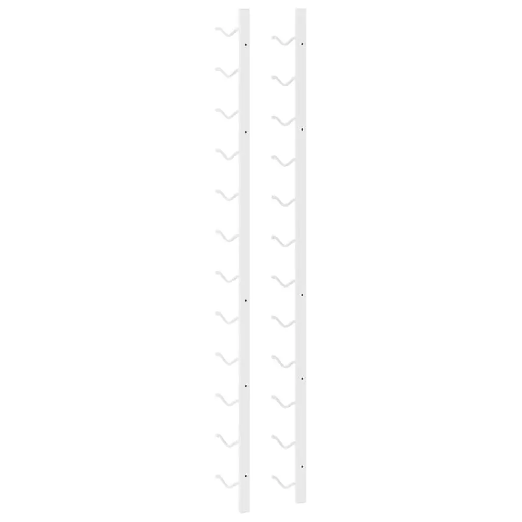 Wall Mounted Wine Rack 12 Bottle Storage White Iron Kitchen Organiser Holder
