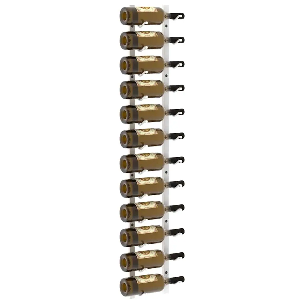 Wall Mounted Wine Rack 12 Bottle Storage White Iron Kitchen Organiser Holder